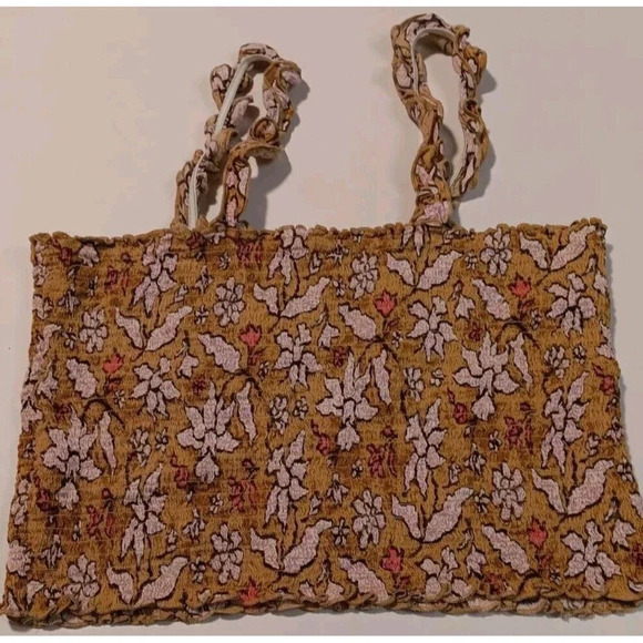 Aerie Cute Cropped Floral Fall Boho Y2K Fall Colored Top Large - Picture 7 of 7